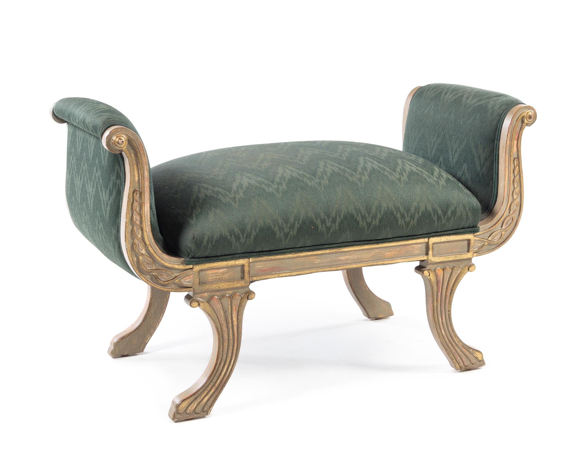 A Regency Style Painted Window Seat Height 23 inches. — 20TH CENTURY