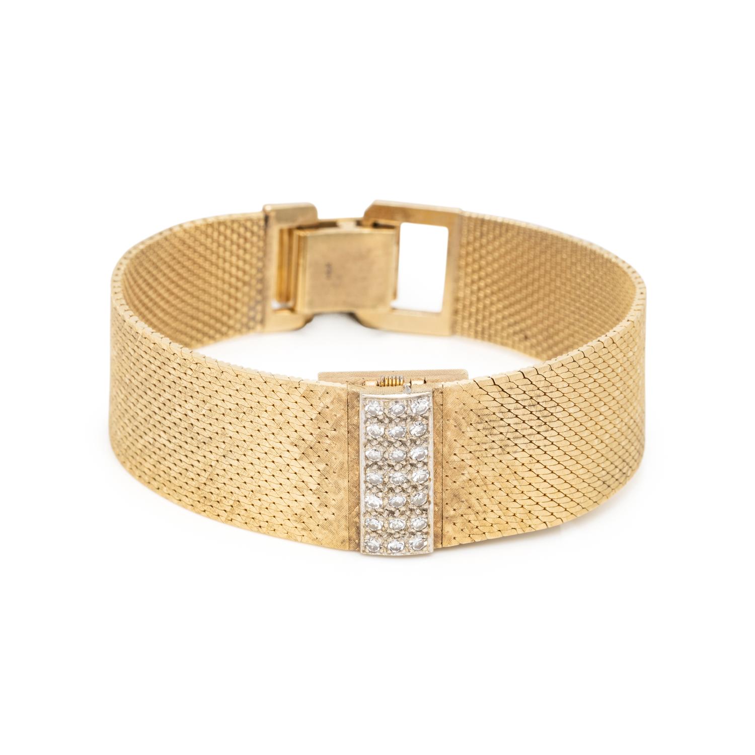 HAMILTON, YELLOW GOLD AND DIAMOND HIDDEN DIAL WATCH