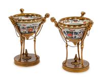 A Pair of Gilt-Bronze-Mounted Japanese Porcelain Bowls — 19TH CENTURY