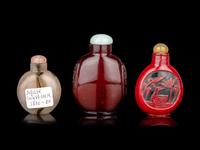 Three Chinese Glass Snuff Bottles