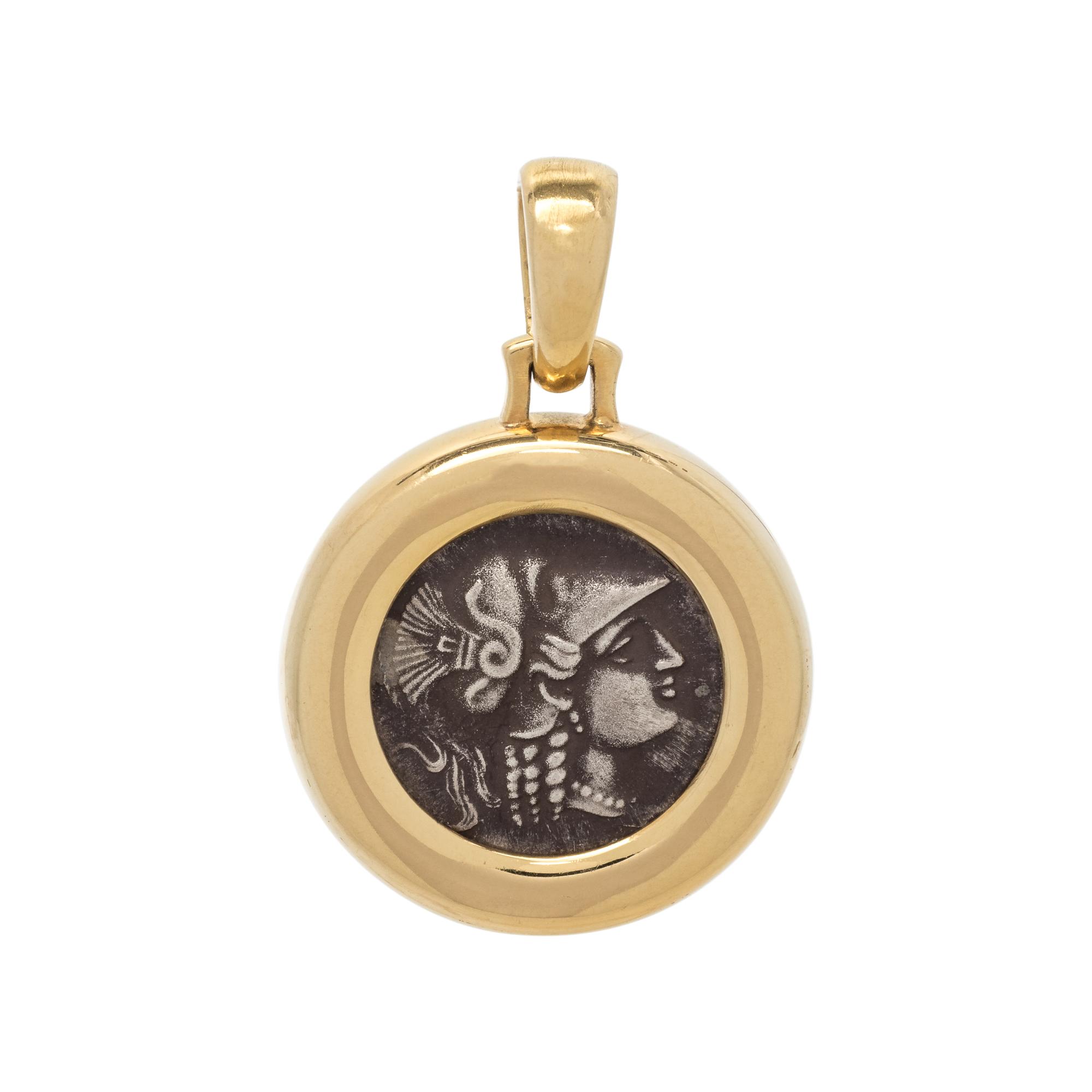 YELLOW GOLD AND COIN PENDANT