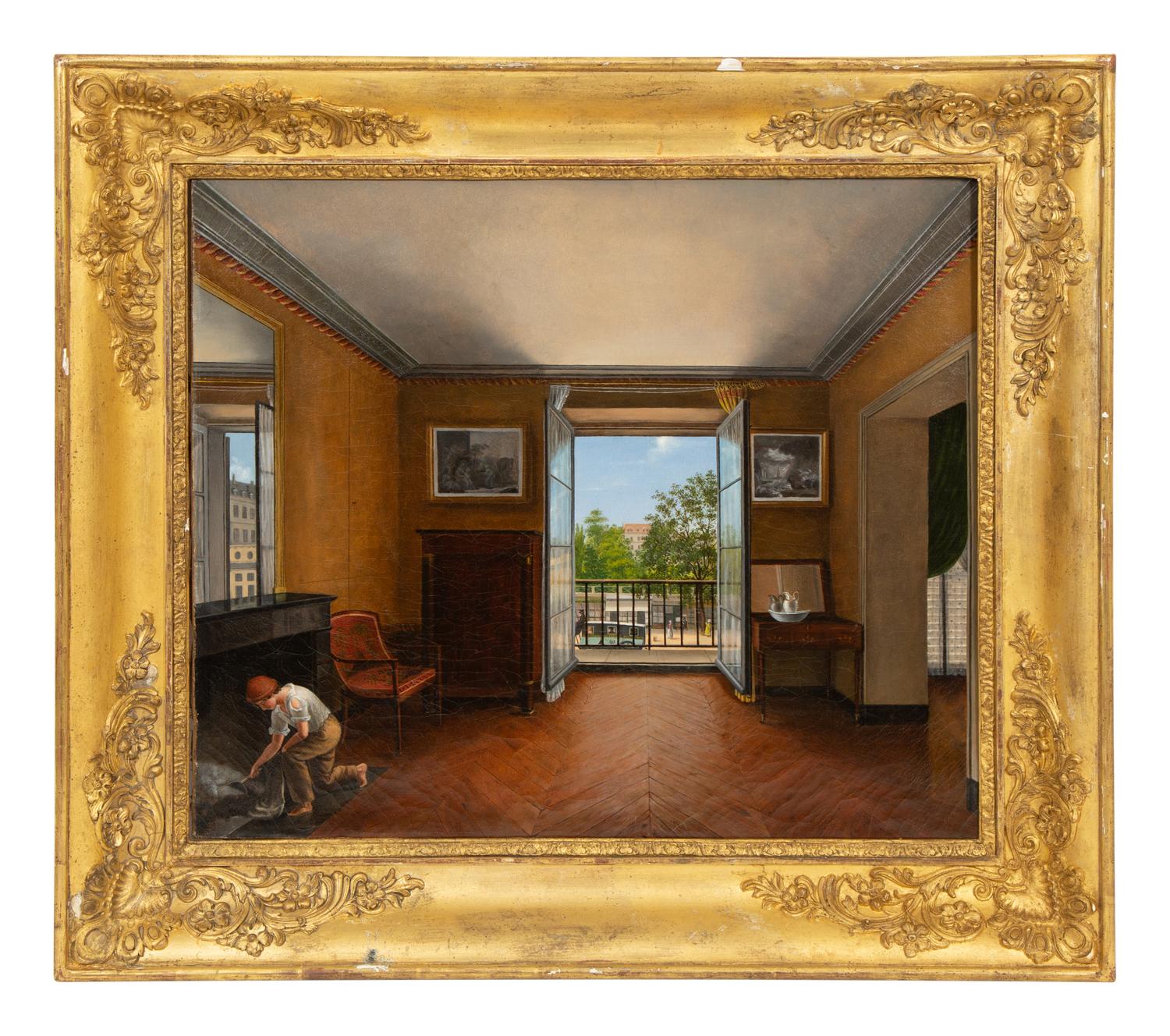 A Boy Tending the Fireplace