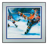 A Large Group of Hockey Hall of Fame Signed Artworks Including Wayne Gretzky and Mario Lemieux