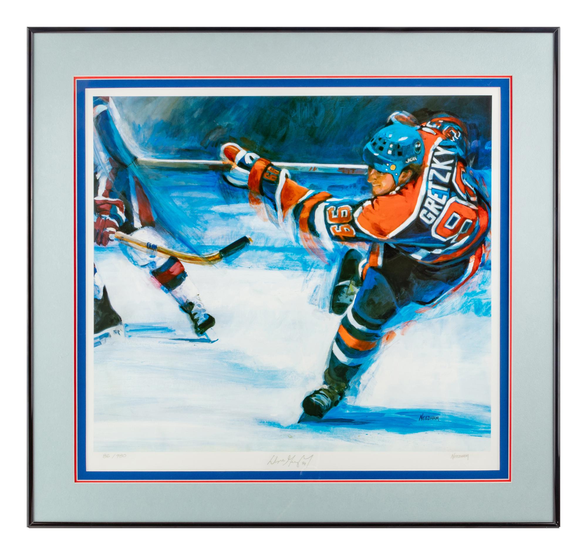 A Large Group of Hockey Hall of Fame Signed Artworks Including Wayne Gretzky and Mario Lemieux