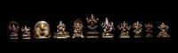 22 Small Indian Bronze Figures of Ganesha