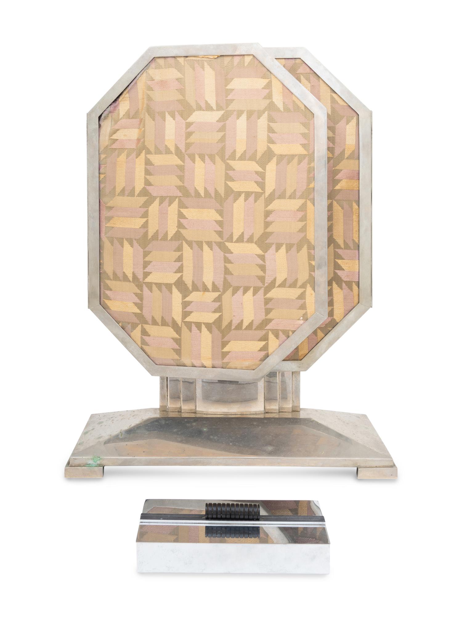 Two Art Deco Chromed Metal Articles