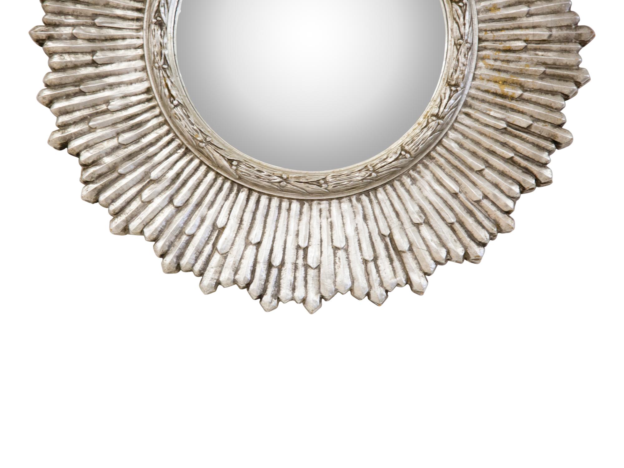 A Silver Gilt Convex Sunburst Mirror