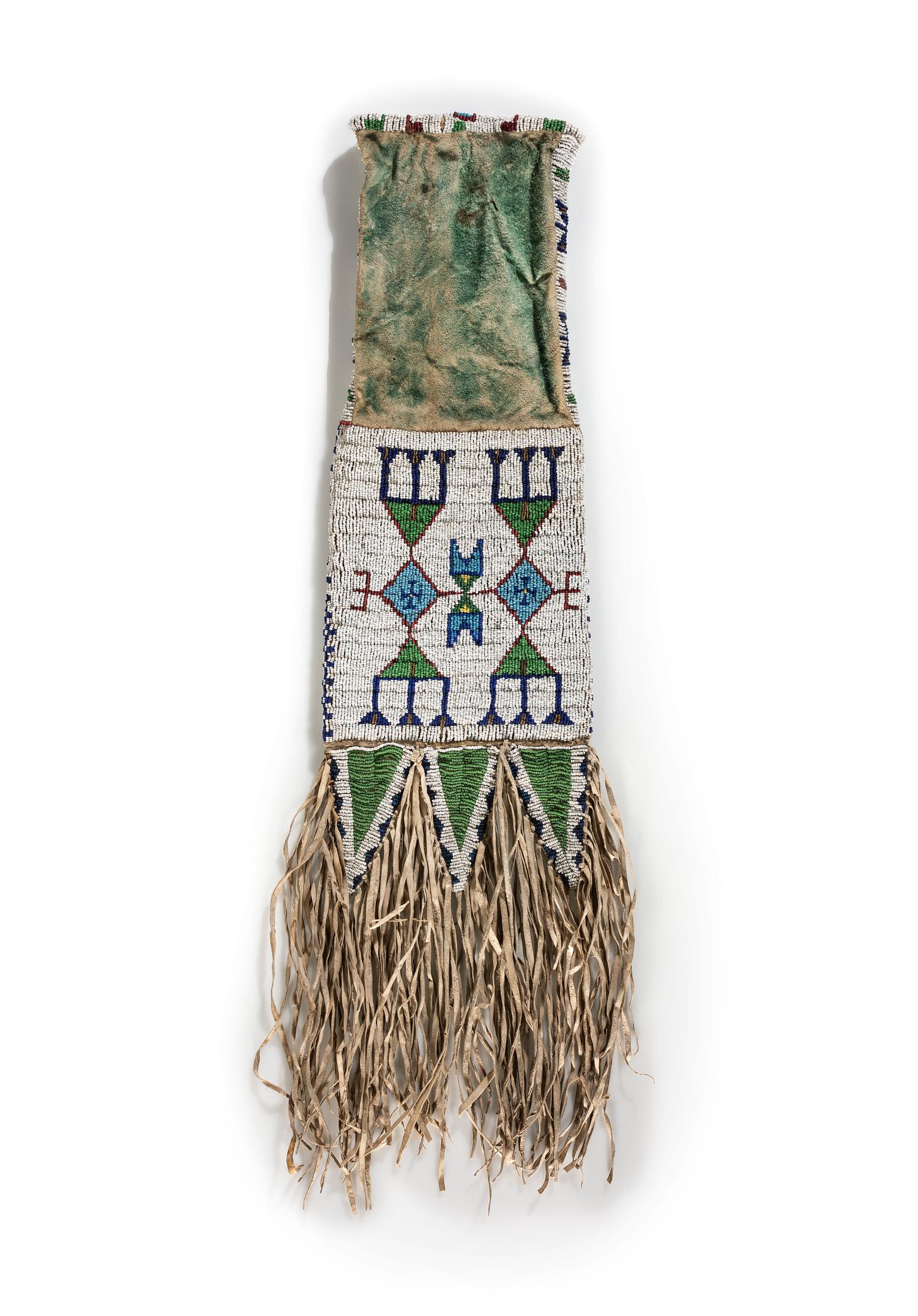 Northern Plains Beaded Hide Tobacco Bag