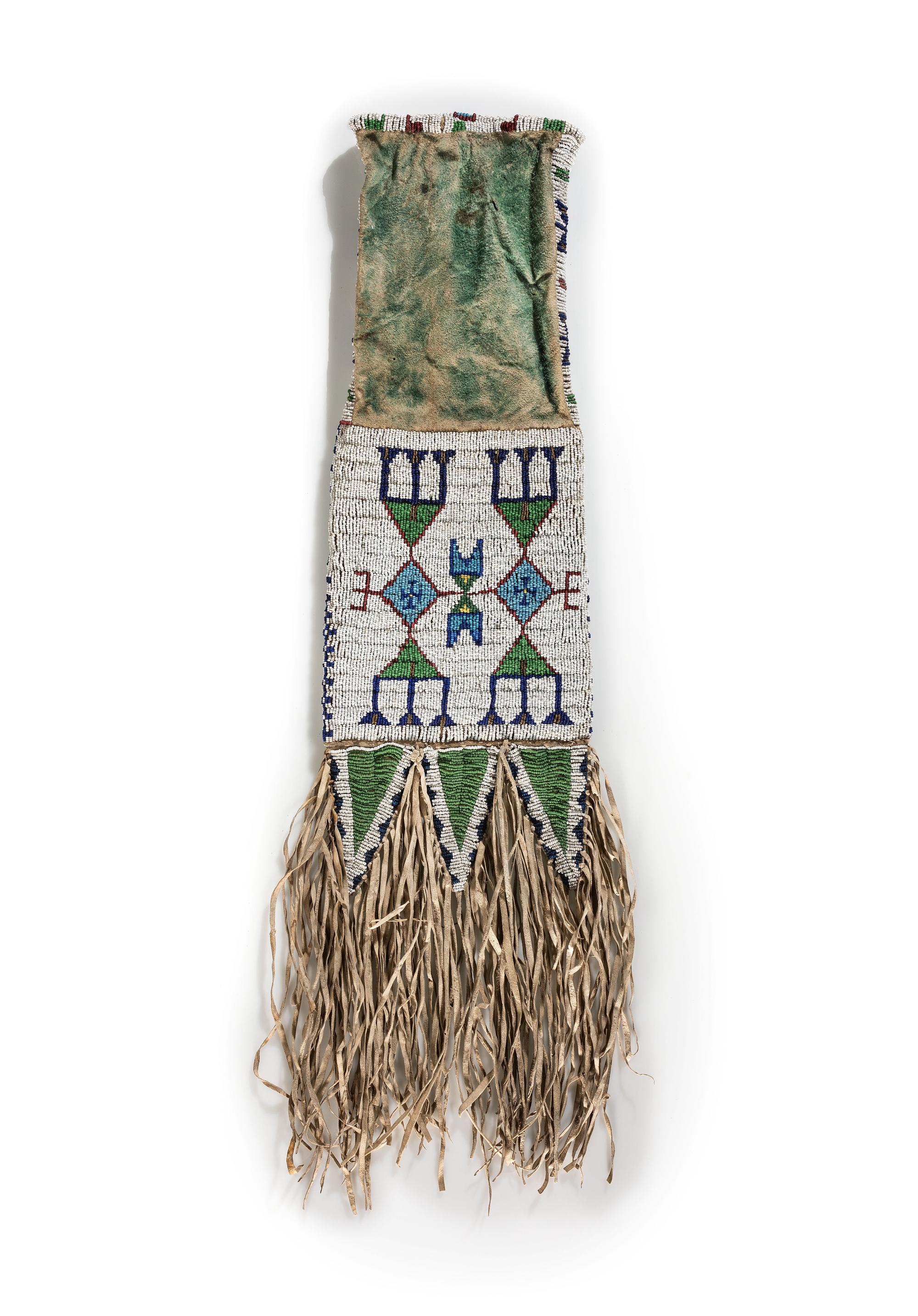 Northern Plains Beaded Hide Tobacco Bag