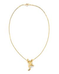 YELLOW GOLD FROG PENDANT NECKLACE