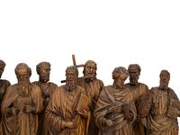 A Set of Twelve Continental Carved Walnut Figures of Apostles