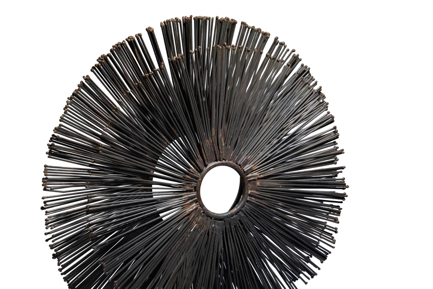 A Brutalist Metal Table-Top Sunburst Sculpture