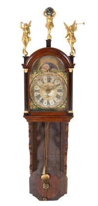 A Dutch Oak Wall Clock Height 60 inches. — 18TH CENTURY