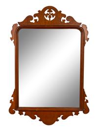 A Chippendale Style Fret Carved Mahogany Mirror — LATE 19TH CENTURY