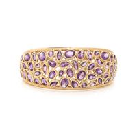 YELLOW GOLD AND AMETHYST CUFF BRACELET