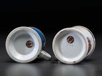 Two Fireman's Porcelain Occupational Shaving Mugs