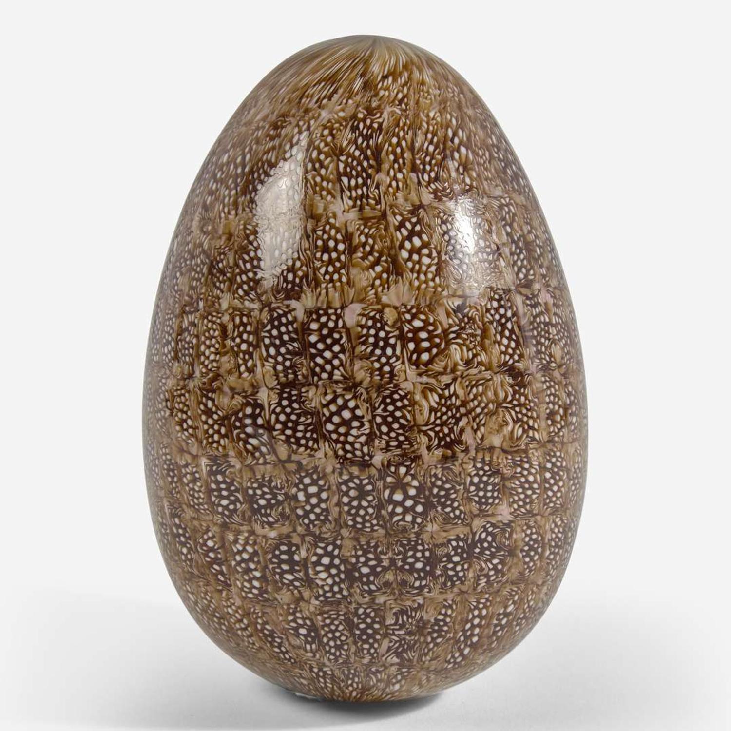 Ludovico Diaz de Santillana (Italian, 1931-1989) Murrini Glass Egg, Venini, Italy, circa 1965-70