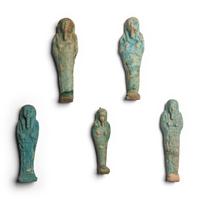 Five Egyptian Faience Ushabtis