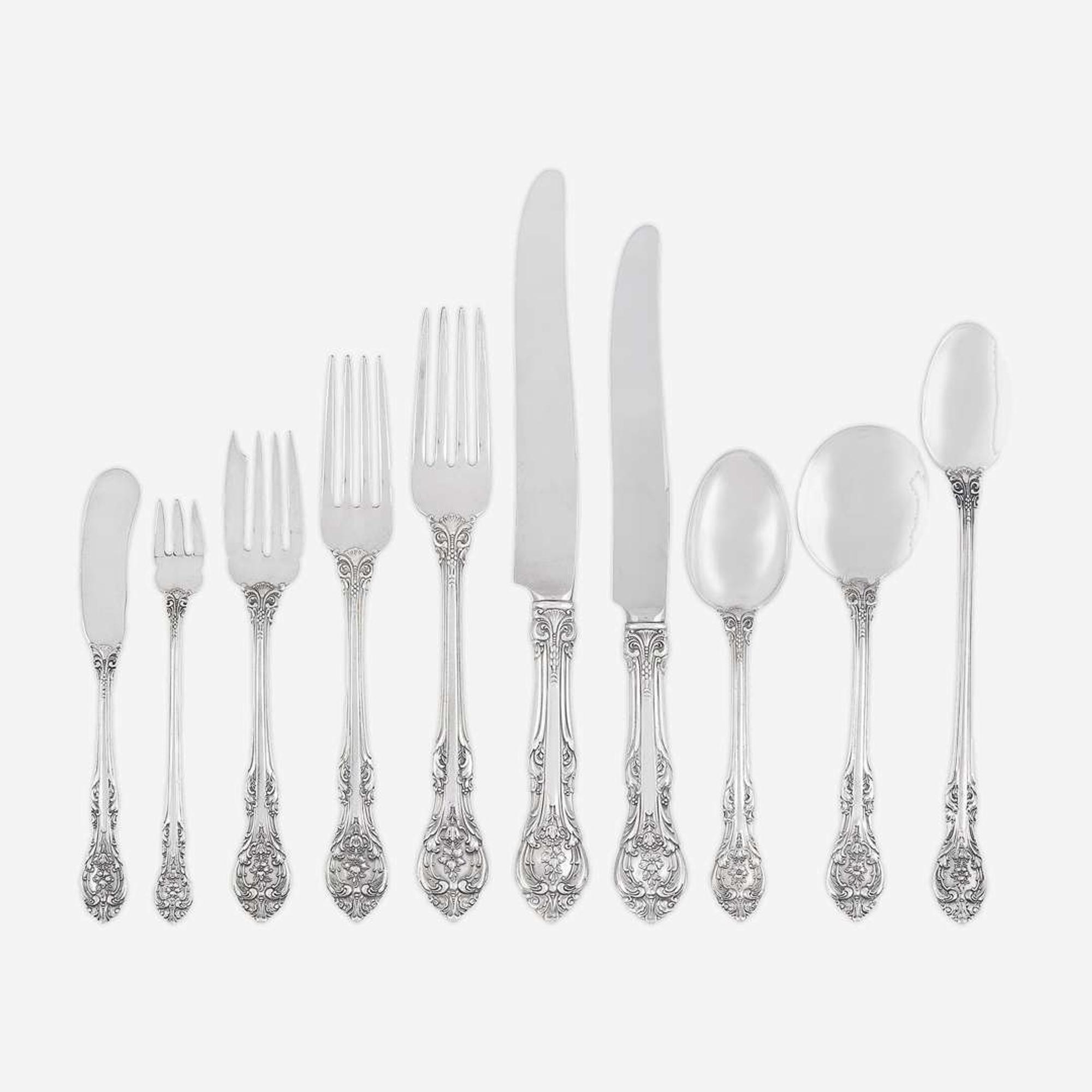 An American Sterling Silver Ten-Piece Flatware Service Gorham Mfg. Co., Providence, RI, 20th century