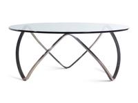A Modernist Chrome and Glass Low Table