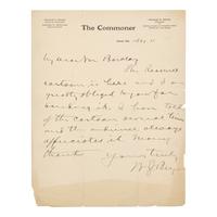 [Americana] Bryan, William Jennings. Autograph Letter, signed.