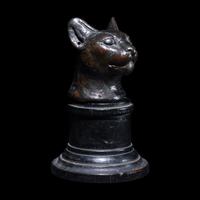 An Egyptian Bronze Head of a Cat