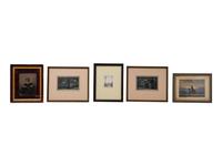 A Collection of Five Framed Decorative Articles