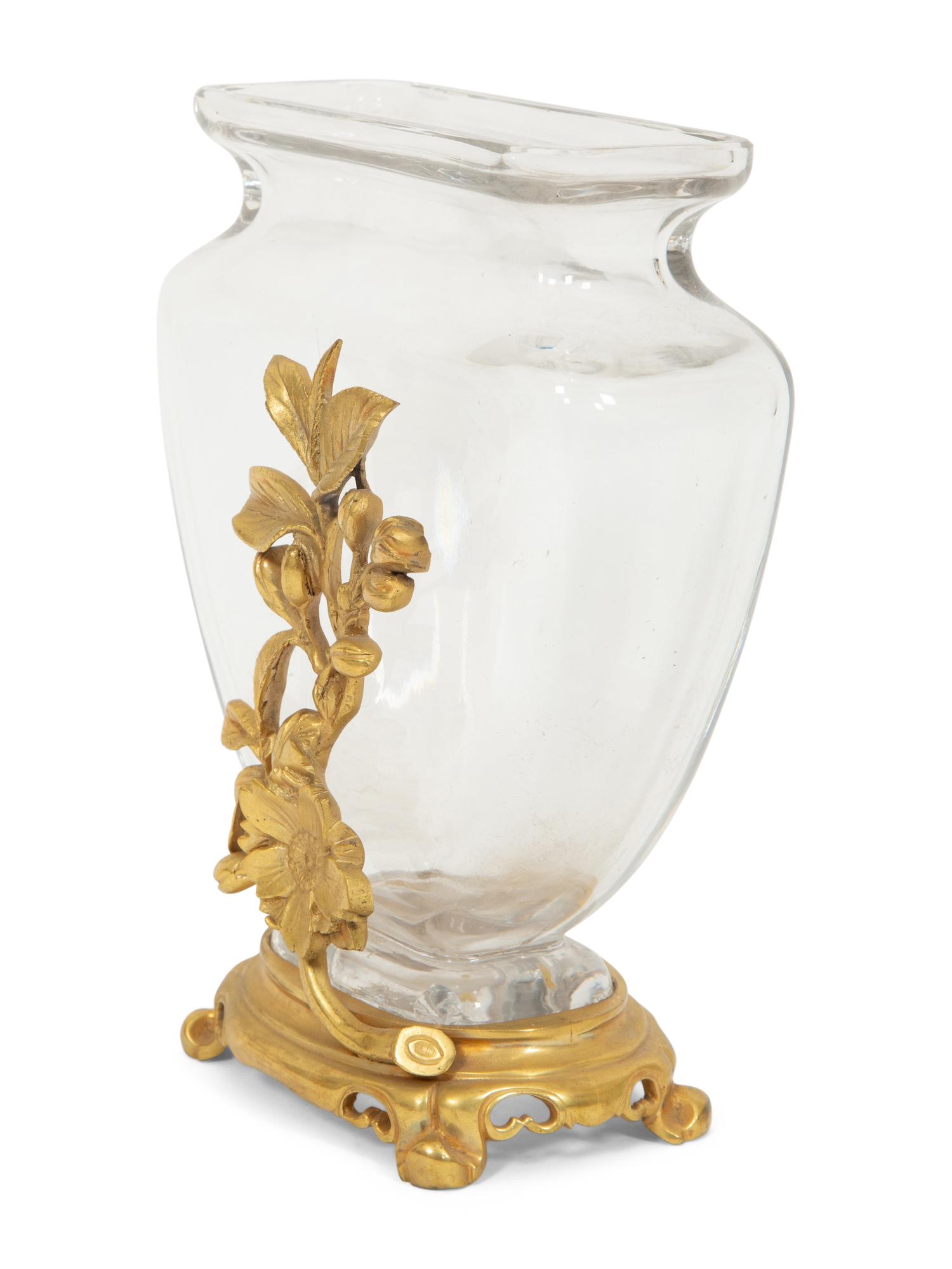 A French Gilt Bronze and Glass Japonisant Vase