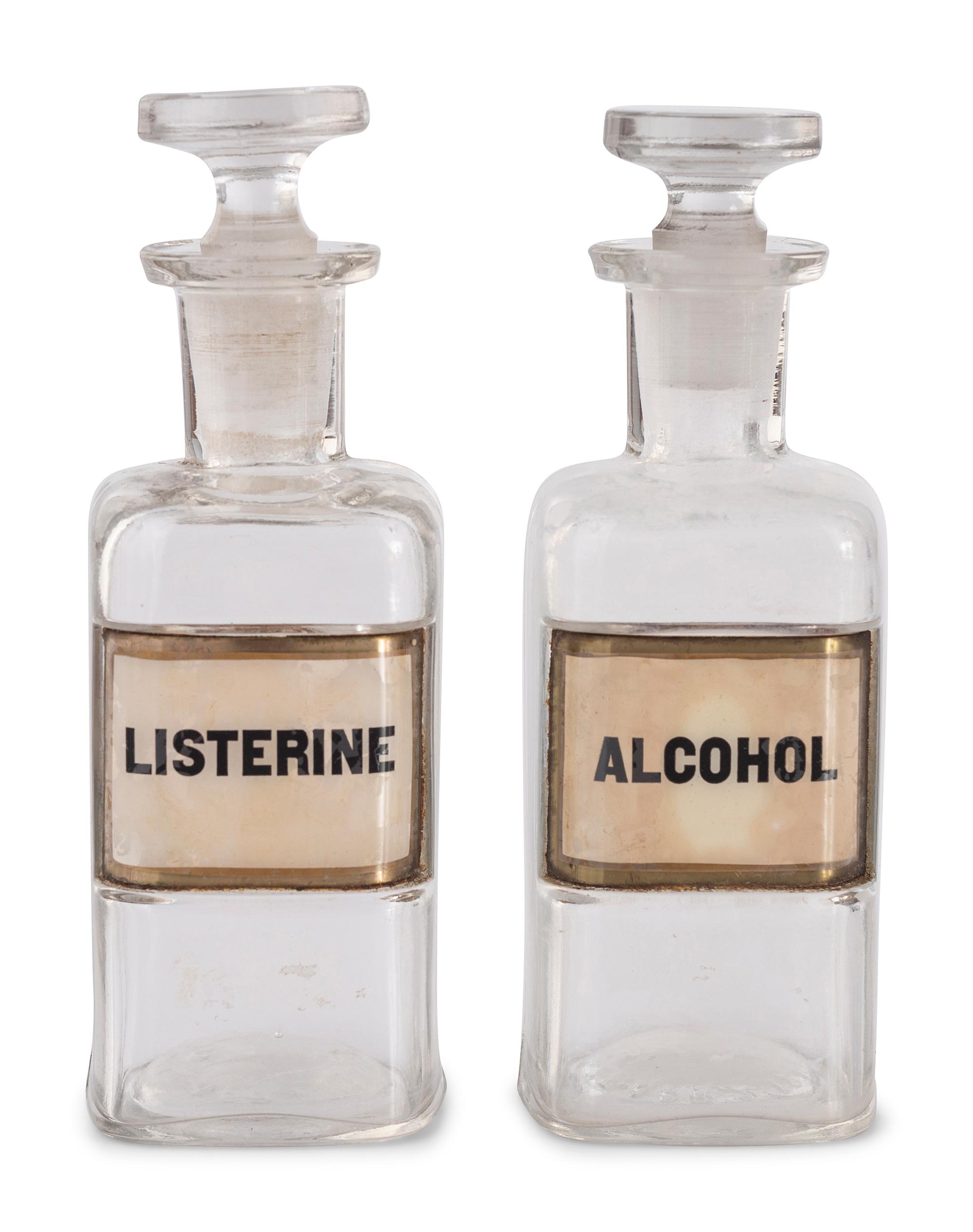 Four Glass Apothecary Bottles