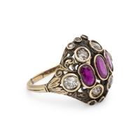 ANTIQUE, RUBY AND DIAMOND RING
