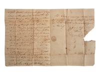 [SLAVERY & ABOLITION]. HUNT, Henry. Autograph letter signed ("Henry Hunt"). Natchez, MS, 22 June 1807. Discussing enslaved people with rare straight line "Natchez" postmarked cover.