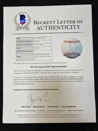 A Kings of Baseball Signed Autograph Display Featuring Pete Rose, Nolan Ryan and Hank Aaron (Beckett Authentication Services Letter),