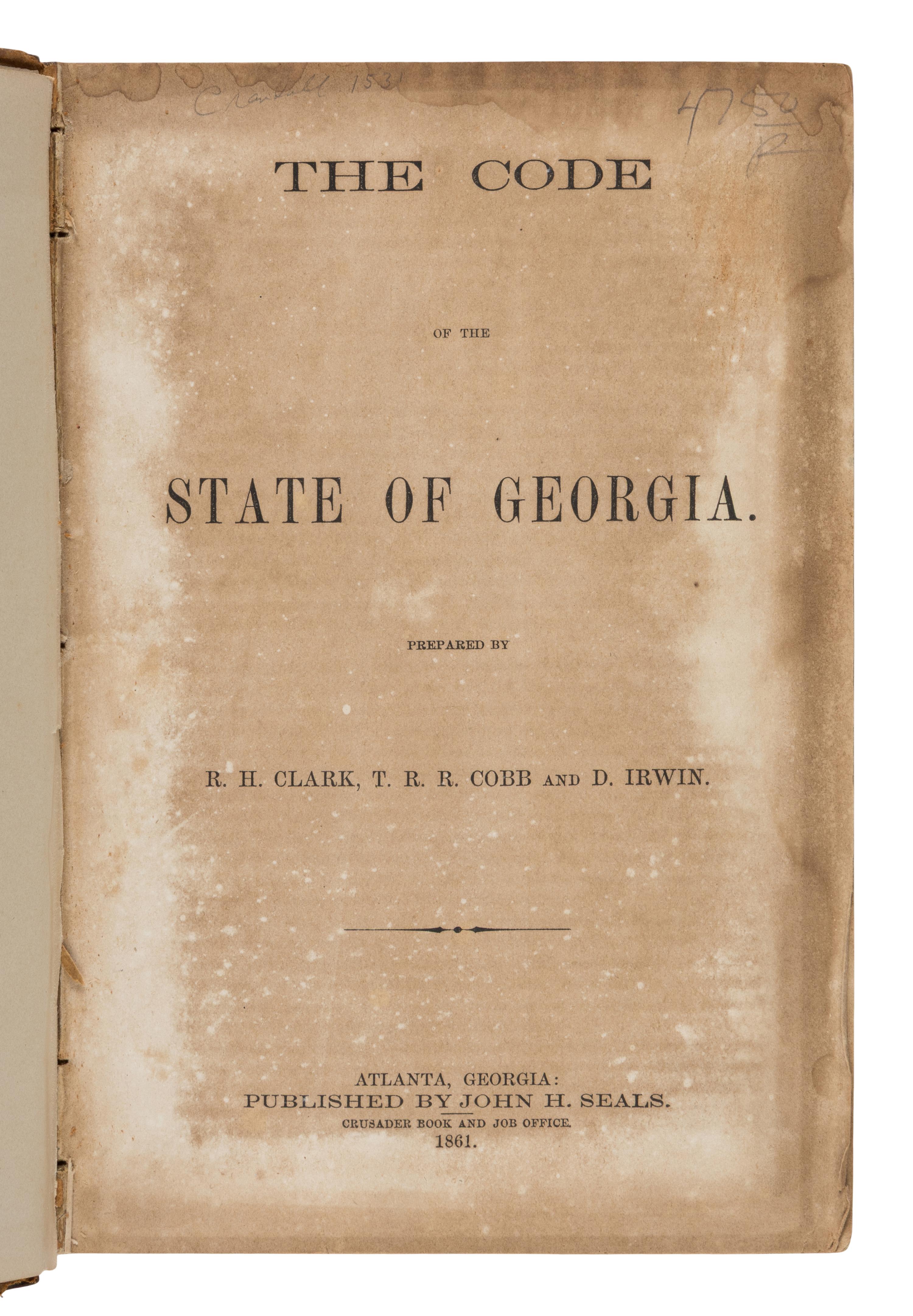 [Civil War - Georgia]. A group of 6 titles, comprising: