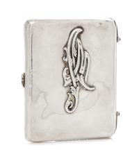 A Russian Jeweled and Enameled Silver Cigarette Case, Maker's mark likely HW, St. Petersburg, late 19th/early 20th century, the lid pai