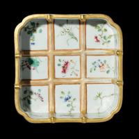 A Chinese Gilt, Famille Rose and Iron-Red Decorated Porcelain Square Brush Washer