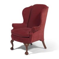 A Chippendale Carved Mahogany Easy Chair