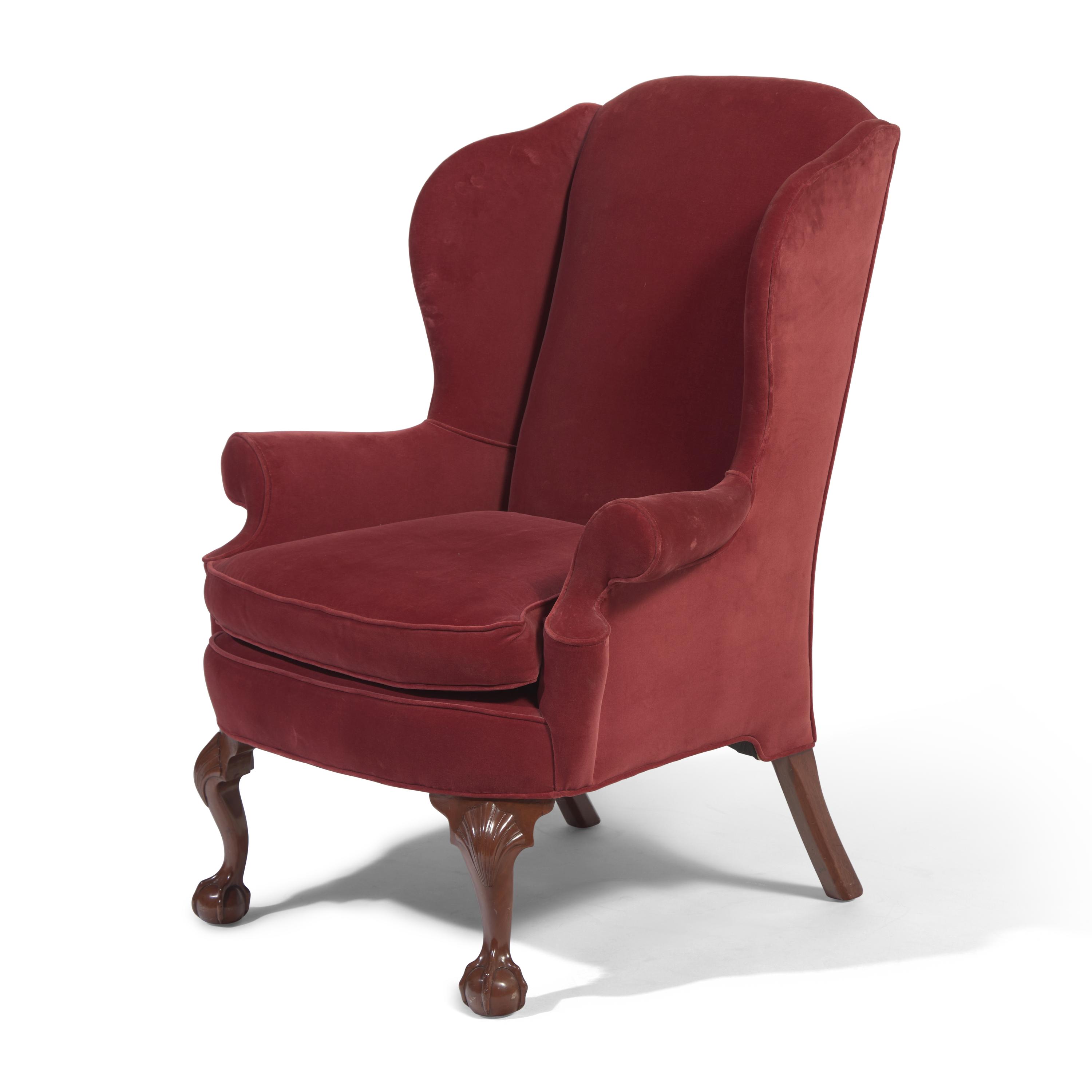 A Chippendale Carved Mahogany Easy Chair