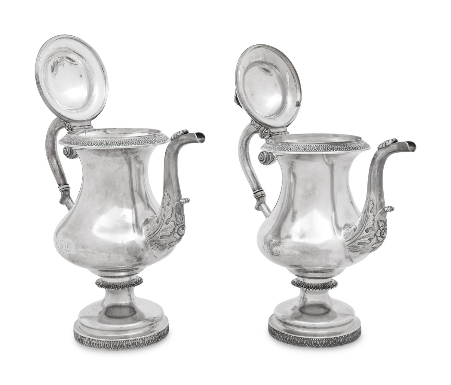 Two American Silver Coffee Pots