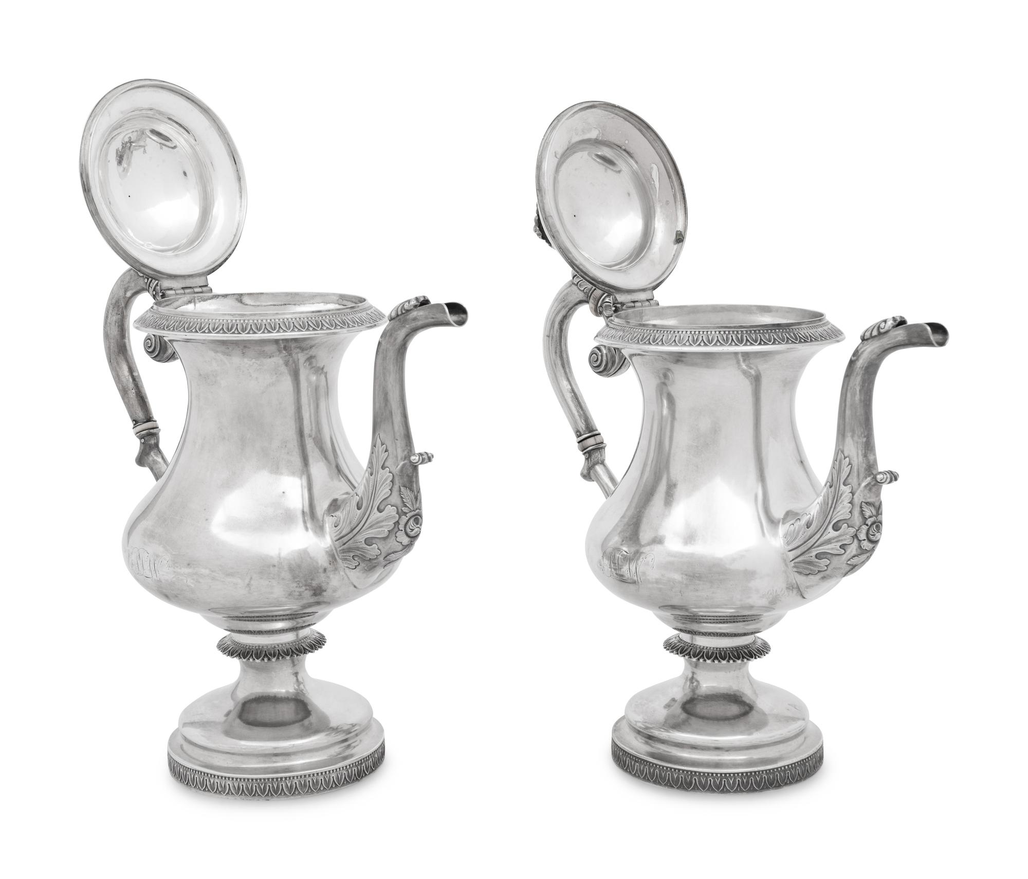 Two American Silver Coffee Pots