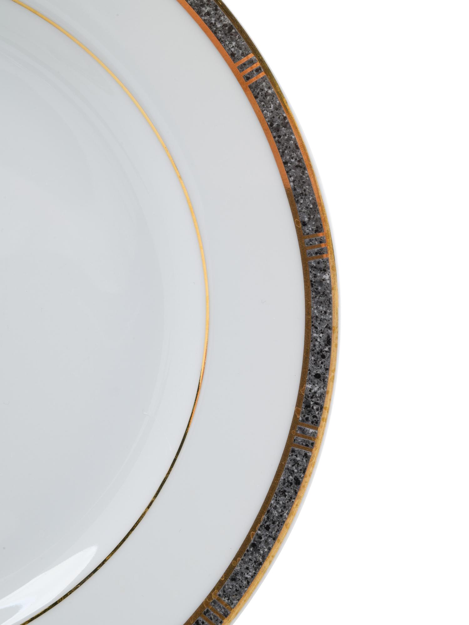 A Collection of Bernardaud Limoges Antinea Anthracite Porcelain Plates