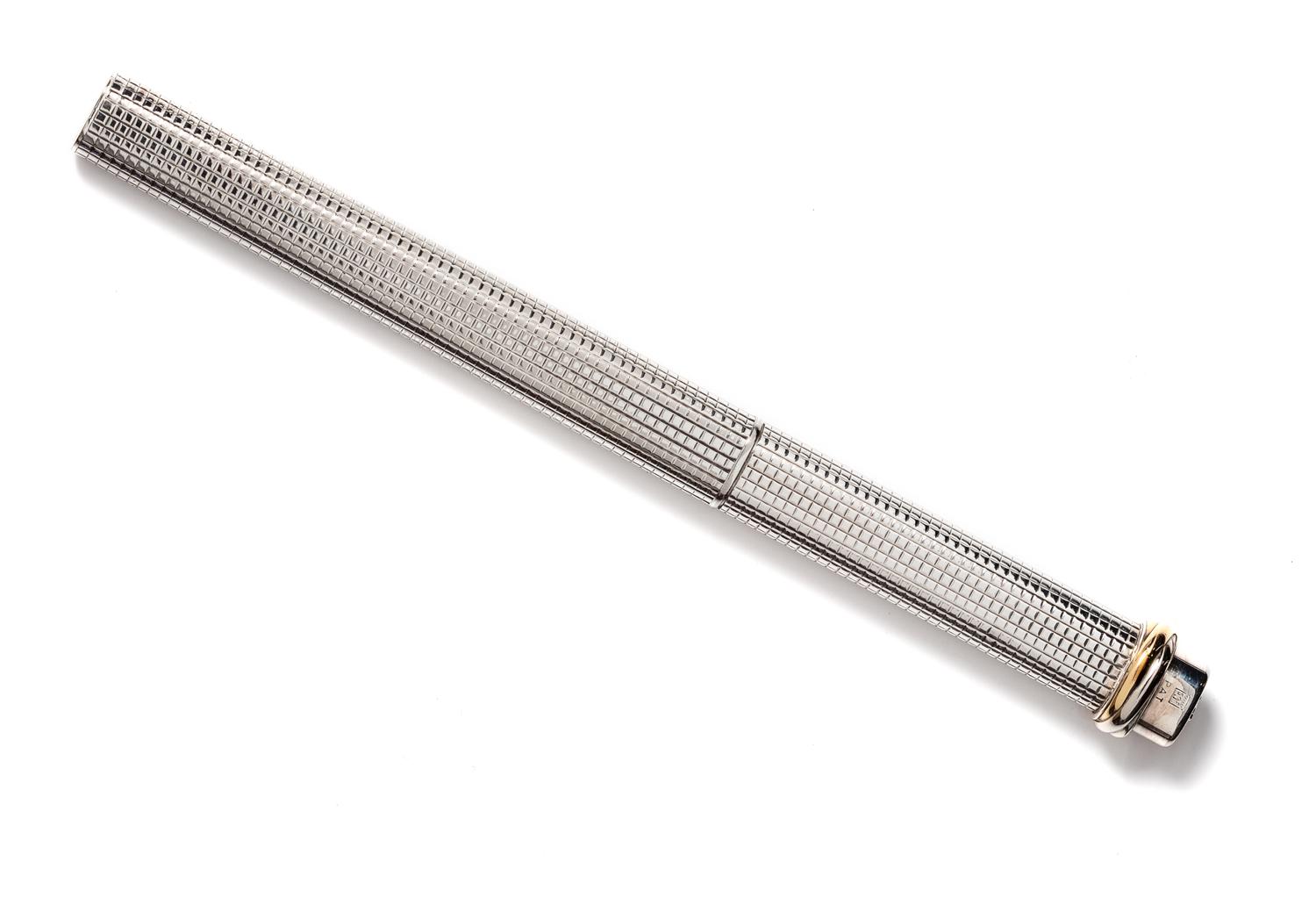 A 'Les Must de Cartier Vendome Crosshatch Cisele' Ballpoint Pen, Cartier,
