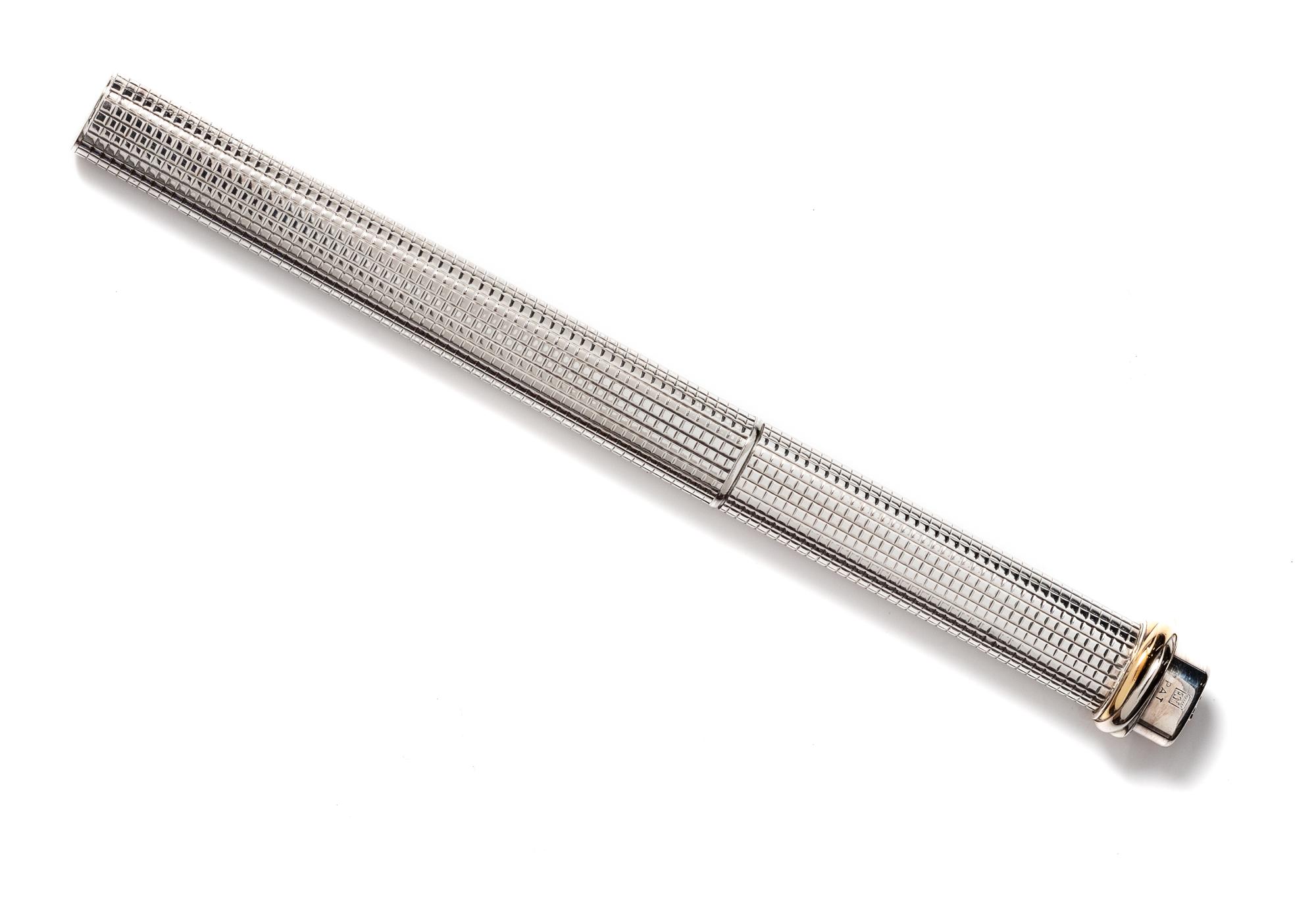 A 'Les Must de Cartier Vendome Crosshatch Cisele' Ballpoint Pen, Cartier,