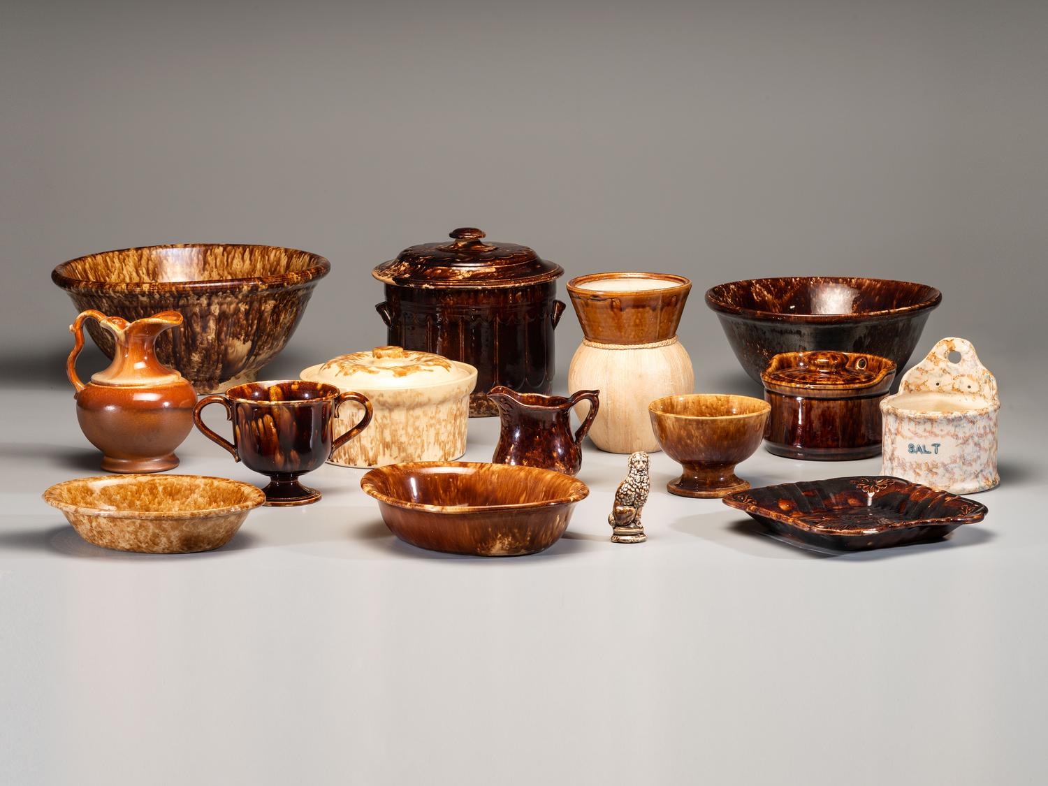 Fourteen Rockingham Glaze Articles