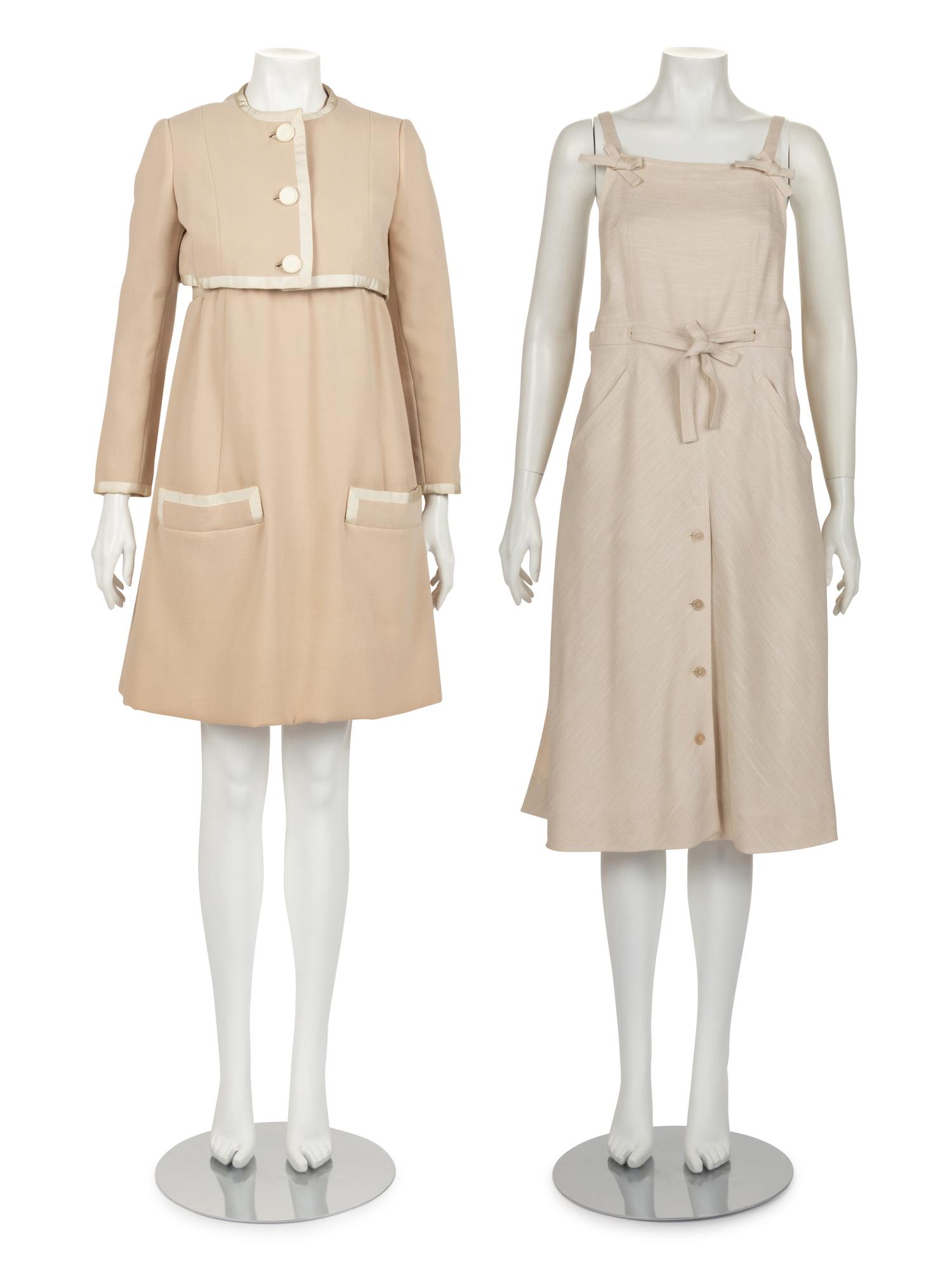 Two Vintage Dresses: One Courrèges and One Geoffrey Beane Two-Piece Ensemble, 1960s-1970s