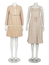 Two Vintage Dresses: One Courrèges and One Geoffrey Beane Two-Piece Ensemble, 1960s-1970s