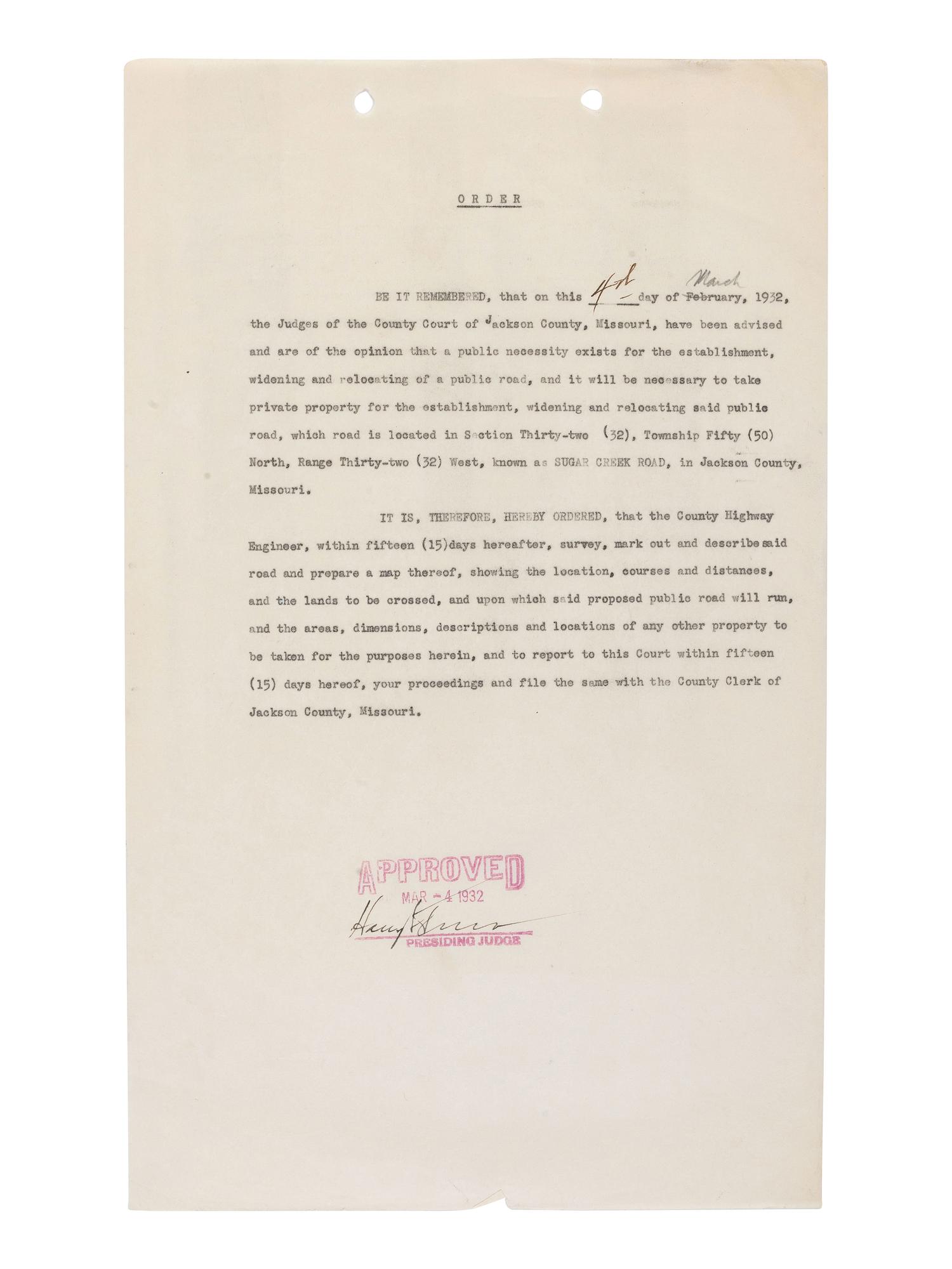 [PRESIDENTS]. Documents signed by Franklin D. ROOSEVELT, Harry TRUMAN, and others.