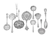 A Collection of Eight Silver Bonbon Spoons