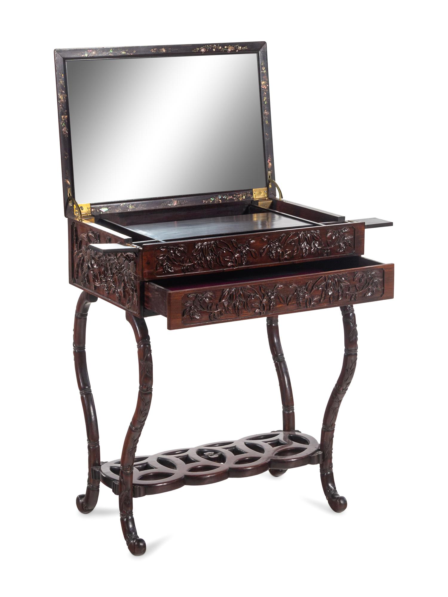 A Mother-of-Pearl Inlaid Hardwood Dresser