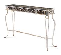 A Painted Metal Jardinière Console Table