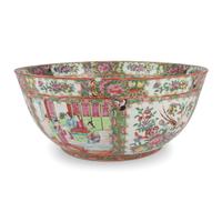 A Chinese Export Rose Medallion Punch Bowl